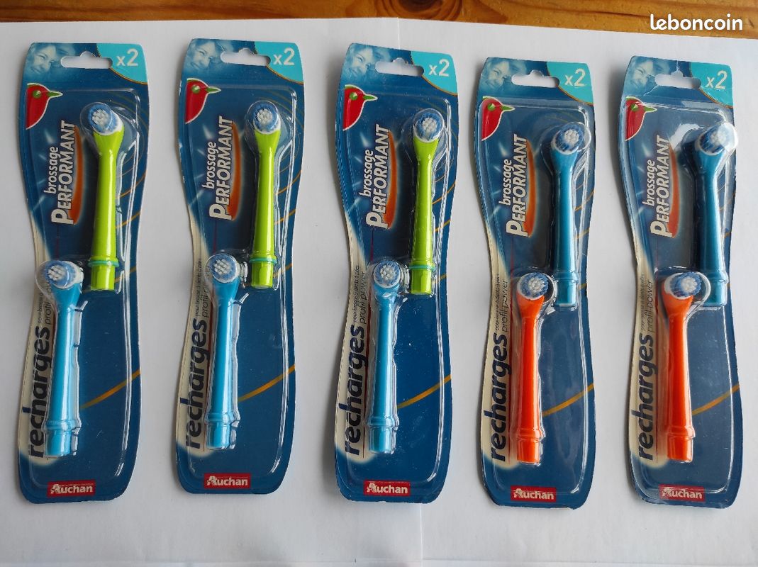 Recharges pour brosses à dents sur piles Auchan TBE (image 1)