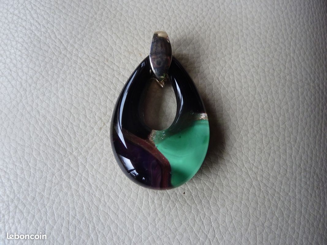 Bijoux ancien pendentif verre murano religieux - Collection