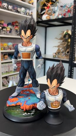 Grande Figurine Dragon Ball Z - Son Goku 34 Cm - 2 Têtes Interchangeables - Neuve
