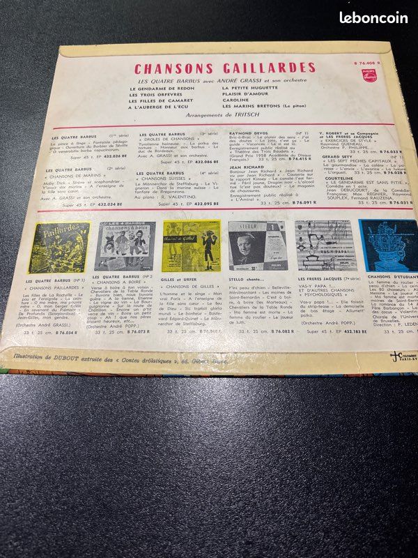 Lot 3 vinyles les 4 barbus chansons paillardes (image 4)