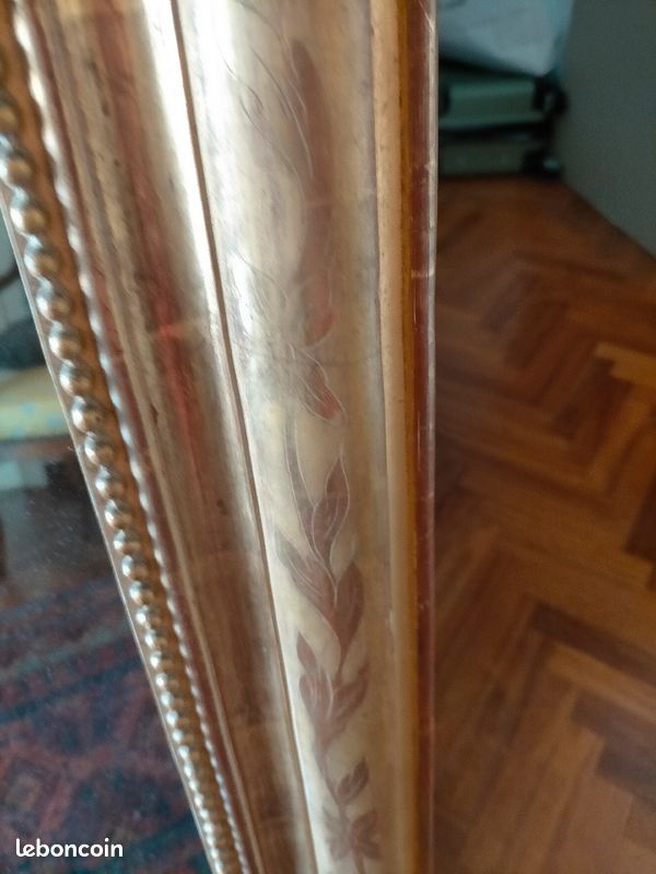 Miroir très ancien bois doré (image 6)