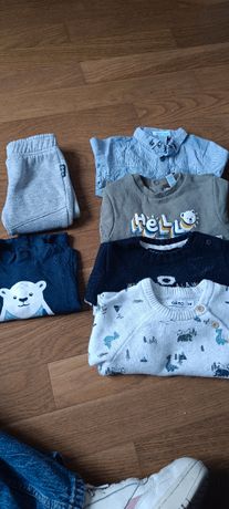 Vêtements bébé garçon 0-3 mois - Du blanc et du bleu