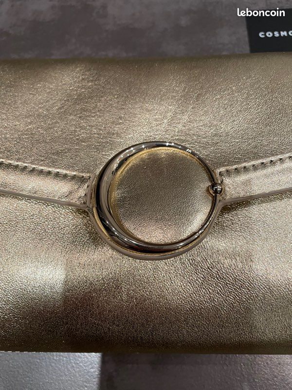 Sac à main à bandoulière neuf Cosmoparis cuir doré (image 2)