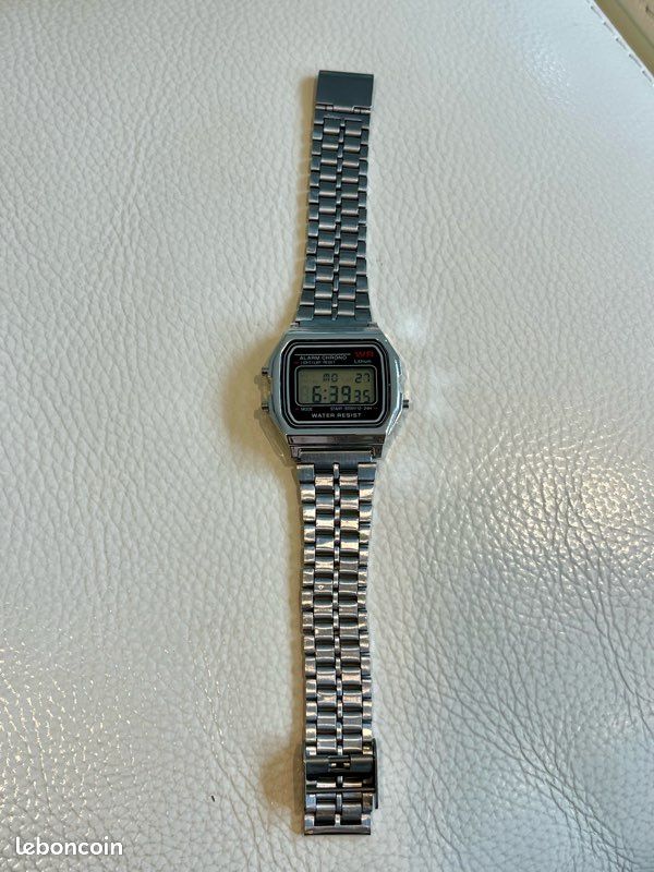 Montre Digitale Style Casio Vintage – Acier Inoxydable, étanche, Alarme Et Chrono, Unisexe
