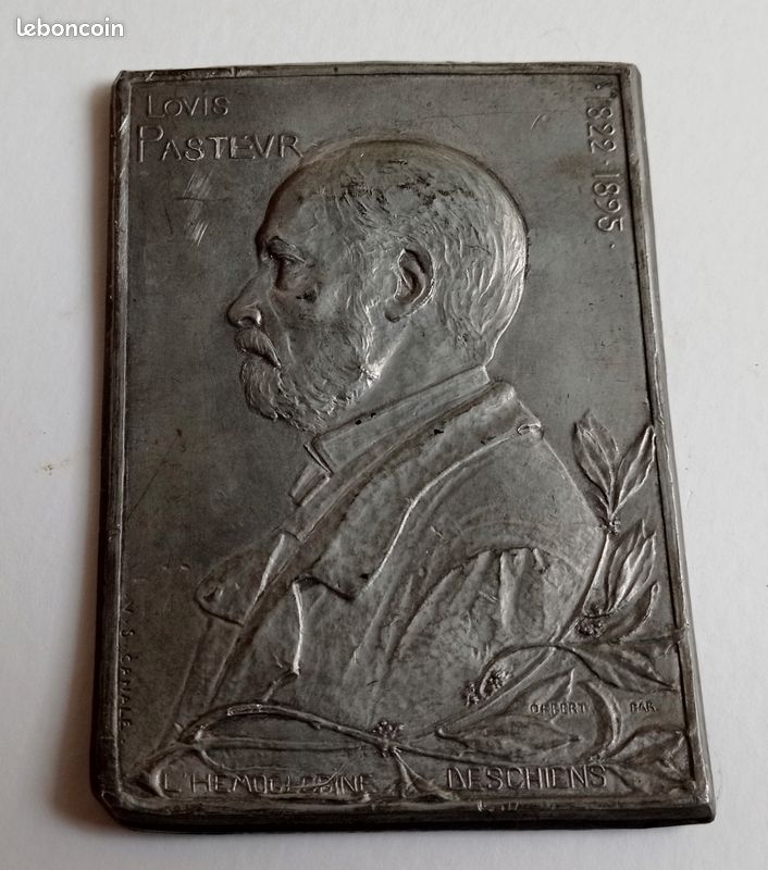 Médaille En Plomb Louis Pasteur "Hémoglobine Deschiens" - Année 1895 - France, Qualité VF