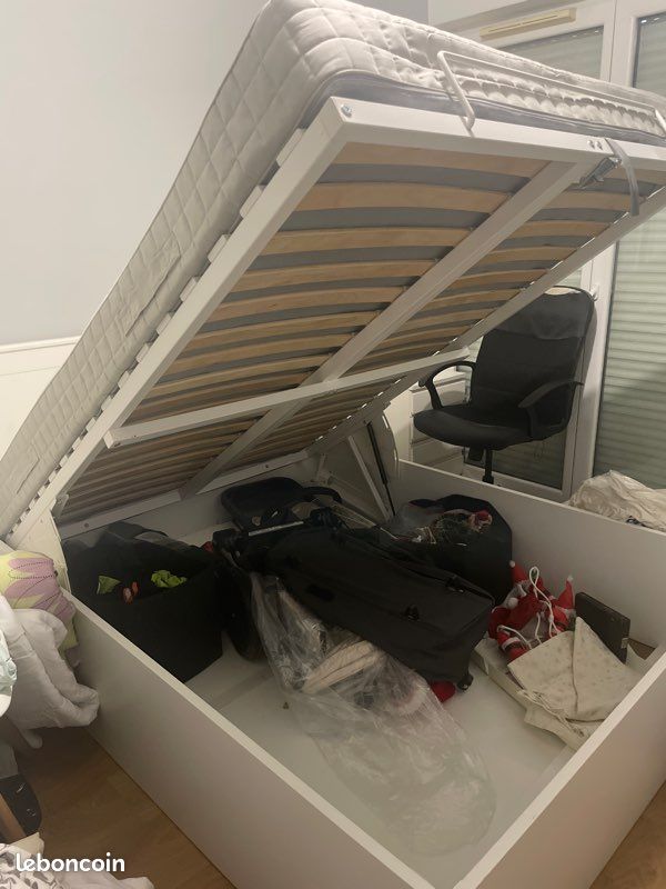 Lit coffre avec matelas IKEA SONGESAND 140x200 (image 2)