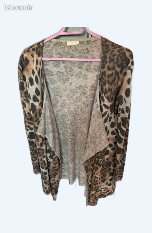 Cardigan Léopard Jacqueline Riu – Taille S (36), En Viscose Coton, Occasion Très Bon état