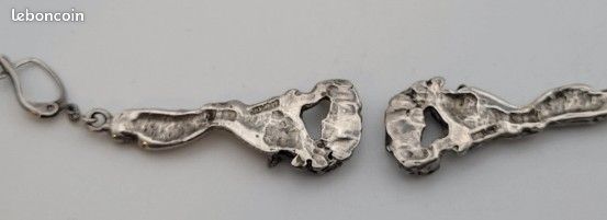 Boucles D'oreilles Vintage Brutalistes - Doré, Fermoir Clip, Sans Marque, Occasion