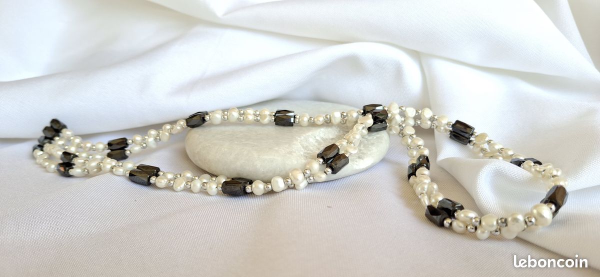 Parure/Bijou modulable 4-en-1 perles de culture & hématite magnétique (2 éléments) (image 8)