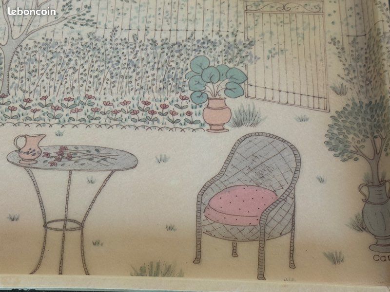 Vintage Plateau fibre de verre modèle Camaïeu pour Alpac 80's (image 4)