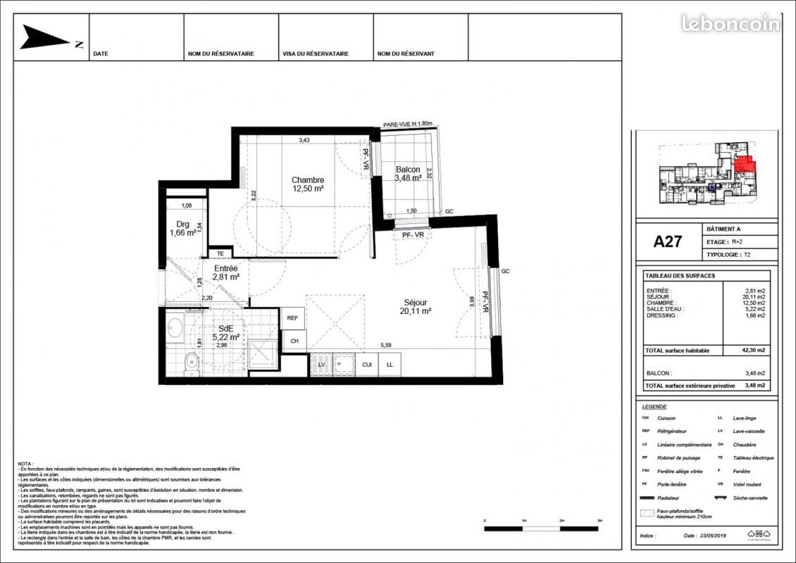Appartement a louer bobigny - 2 pièce(s) - 42 m2 - Surfyn