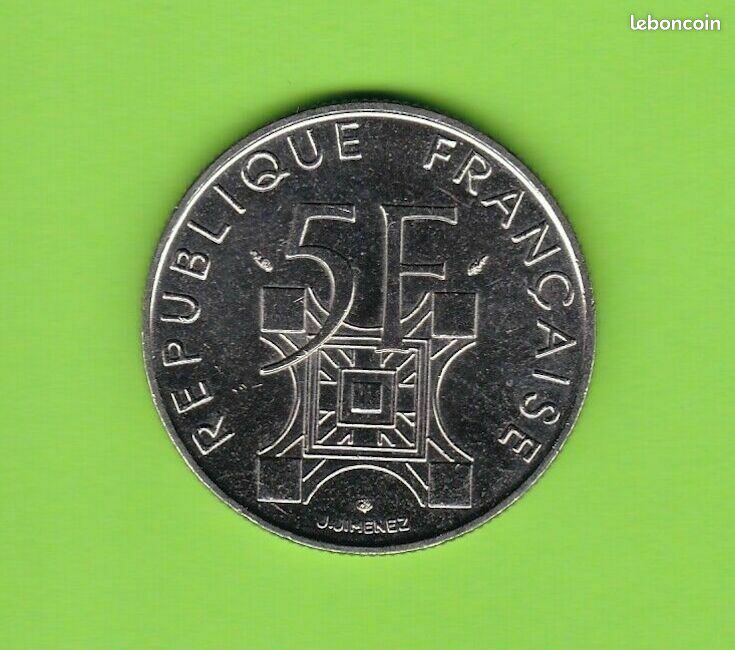 Lot de 4 pièces de 5 francs commémoratives Tour EIFFEL 1989 (Jimenez
