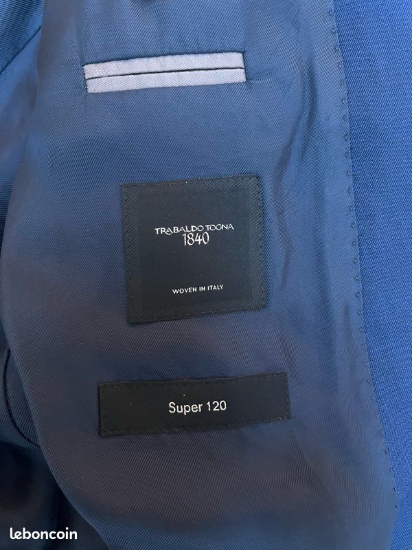 Pantalon Droit Hugo Boss T48 - Bleu Pâle, Taille 38" - Coton Stretch - Occasion Très Bon état