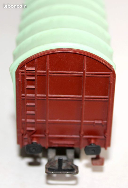 JOUEF HO - Wagon réf 6753 - Wagon plat à dossiers demi bâche