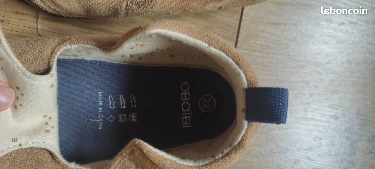 Chaussons premiers pas camel/beige taille 22 (image 3)