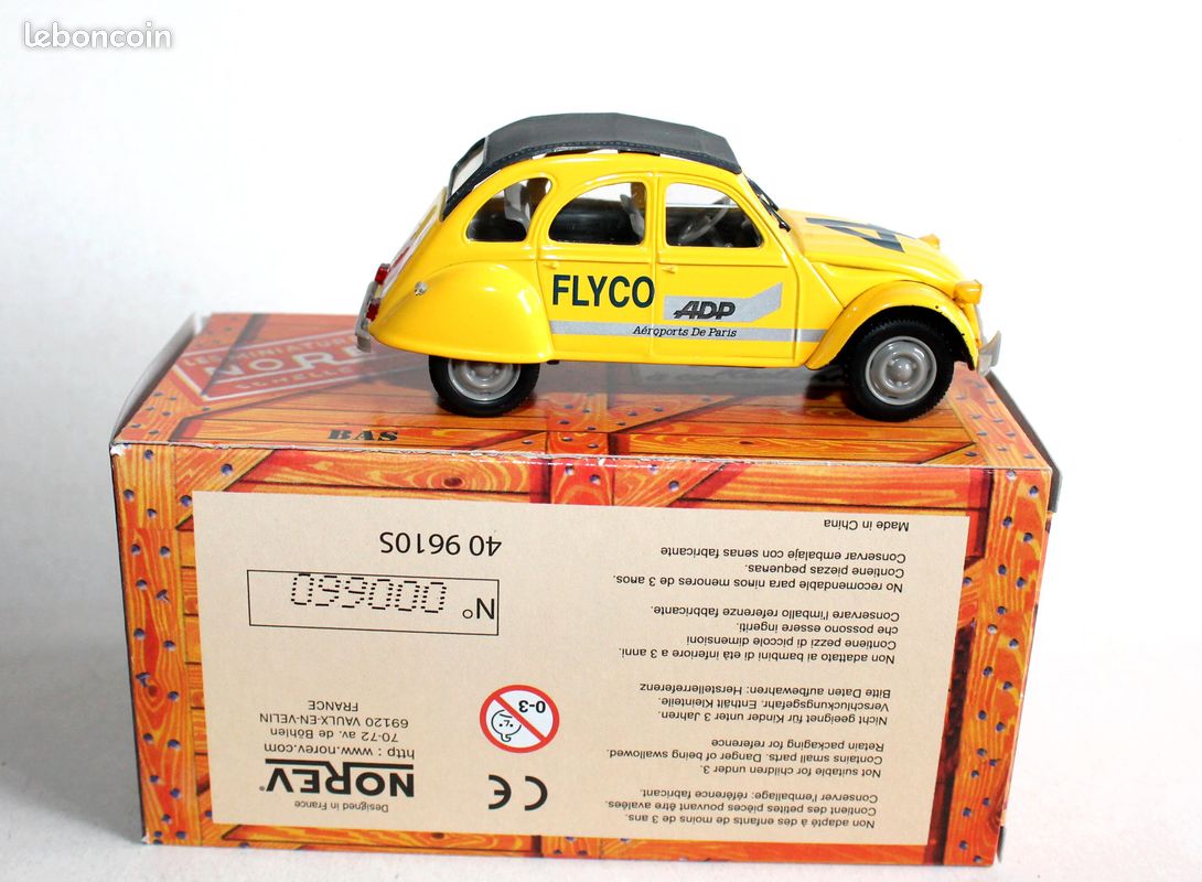 Voiture Miniature Norev Jetcar Citroën 2 CV 6 Jaune – Échelle 1:43, Avec Boîte