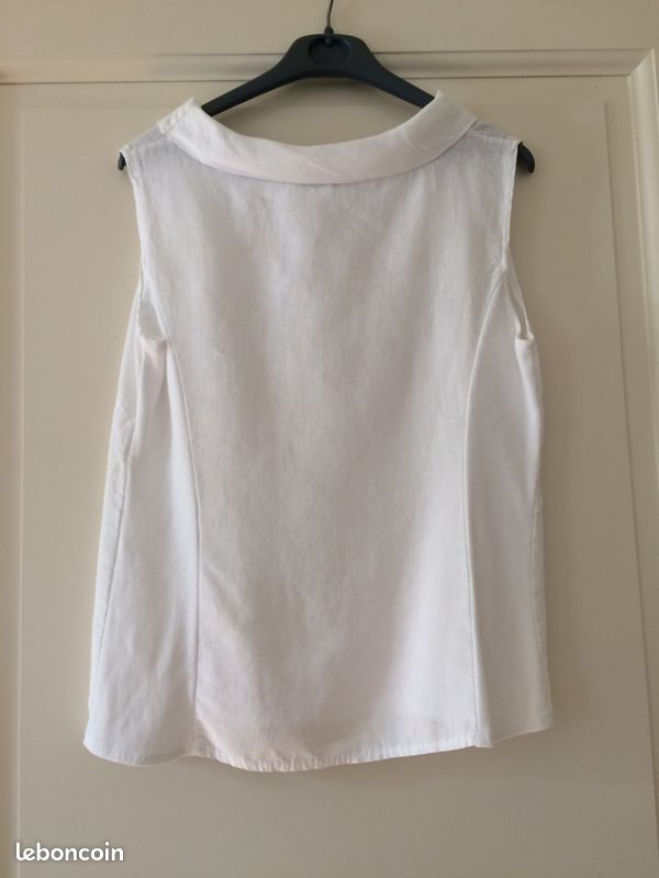 Haut en lin blanc (image 2)