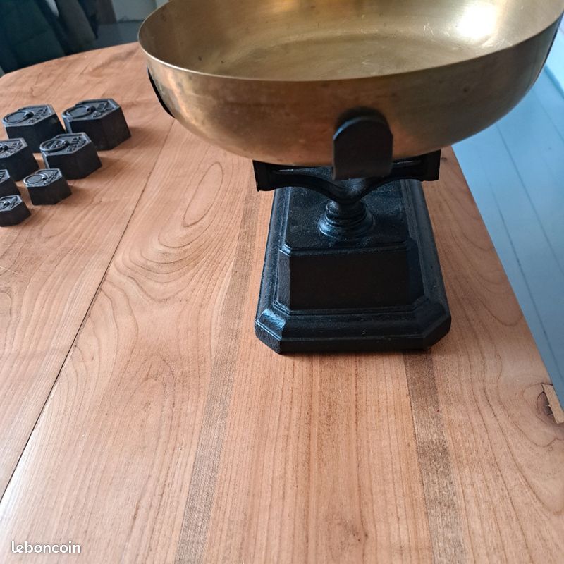 BALANCE MURAL A Plateaux Ancienne Laiton EUR 8,00 - FR
