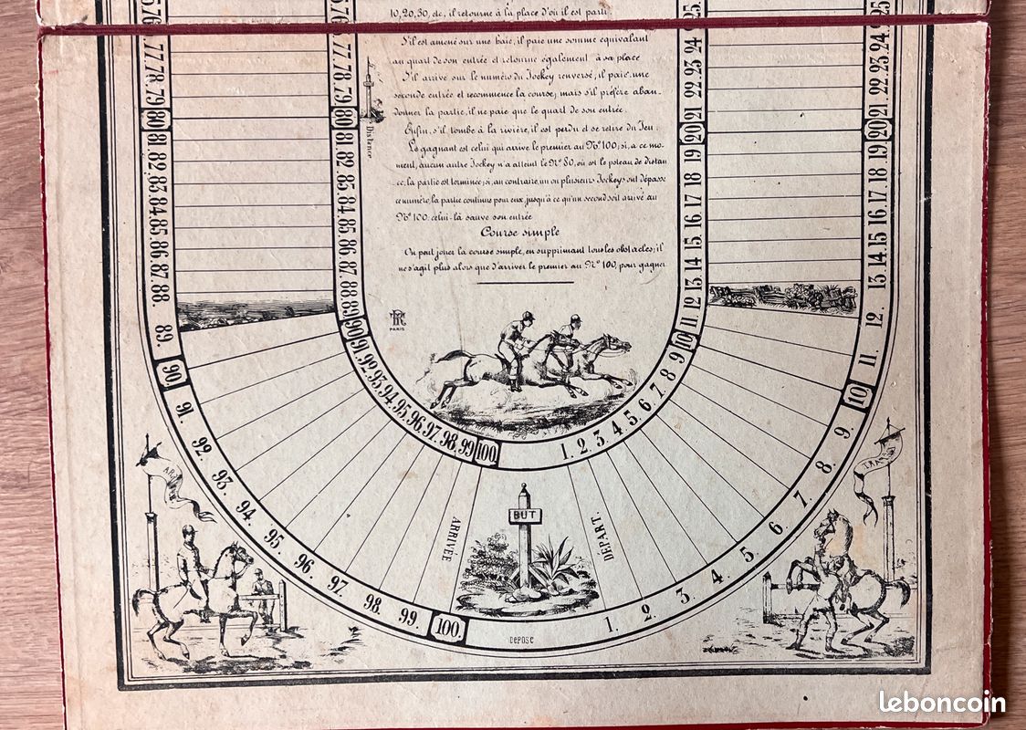 Jeu De Société Steeple Chase Vintage – Plateau Pliable – Années 40-50 – Jouet Ancien