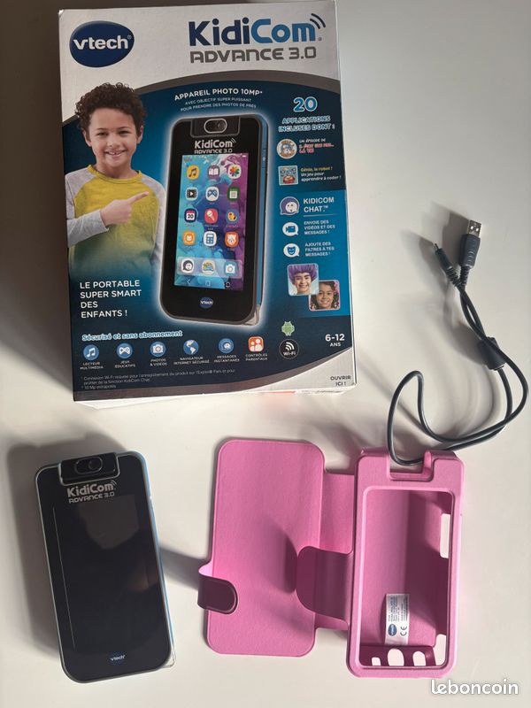 Portable Enfant - VTech KidiCom Advance 3.0 - Rose - 6-12 Ans - Double Objectif - Contrôle Portable Enfant - VTech KidiCom Advance 3.0 - Rose - 6-12 Ans - Double Objectif - Contrôle
