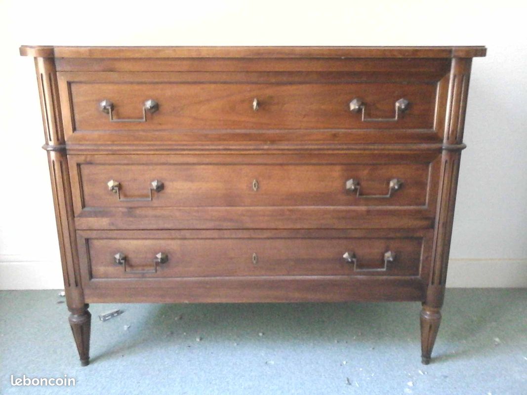 Commode 3 tiroirs directoire merisier (image 1)