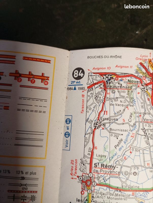 pneu michelin. nº 84. mapa de marseille- menton - Compra venta en