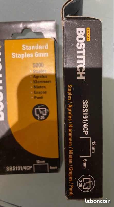Lot de 3 boîtes d'agrafes Bostitch Standard 6mm SBS191/4CP neuf (image 3)