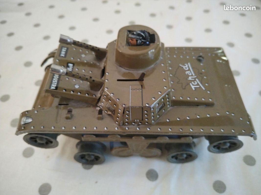 Jouet Ancien En Tôle Char Tank N.10 - Joustra (Fabrication Française)