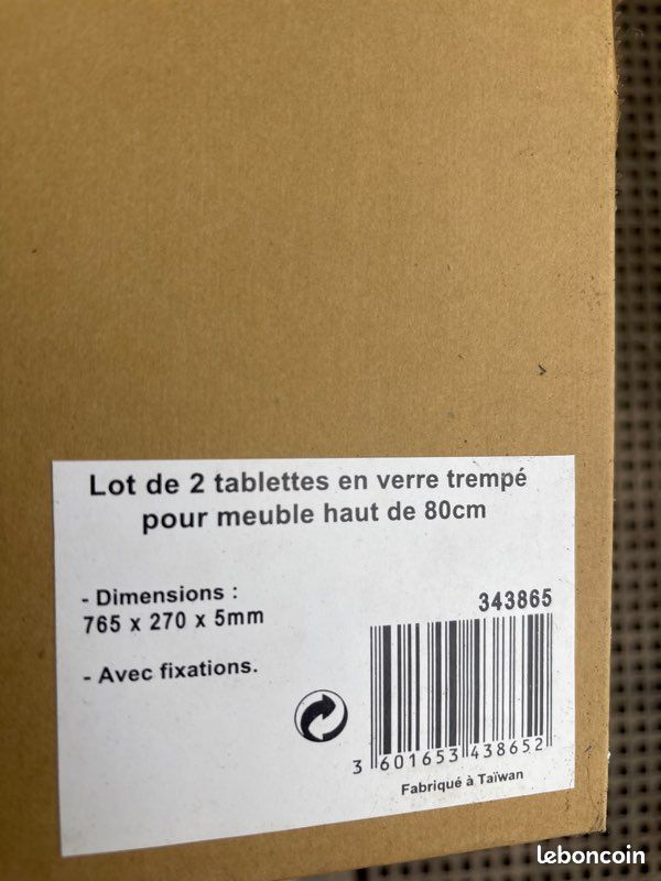 Lot de 2 tablettes en verre trempé (image 3)