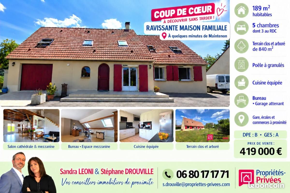 Maison 8 pièces 189 m² · à Maintenon · 189 m² · 419 000 €
