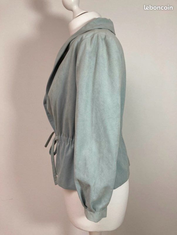 Blazer en velours bleu clair vintage taille S (image 2)