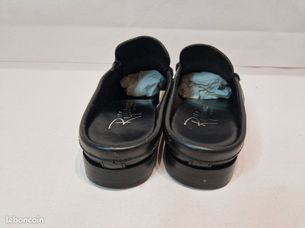 Mules style mocassin en Cuir noir (image 4)