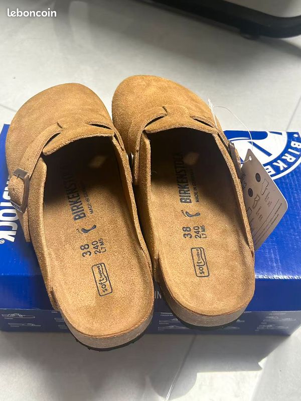 Birkenstock Boston:Jamais porté: Daim Camel Chaussures