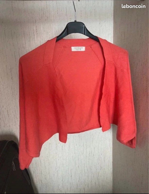 Boléro De Marque CacheCcache , Orange-Rouge , asymétrique , Taille S (image 5)