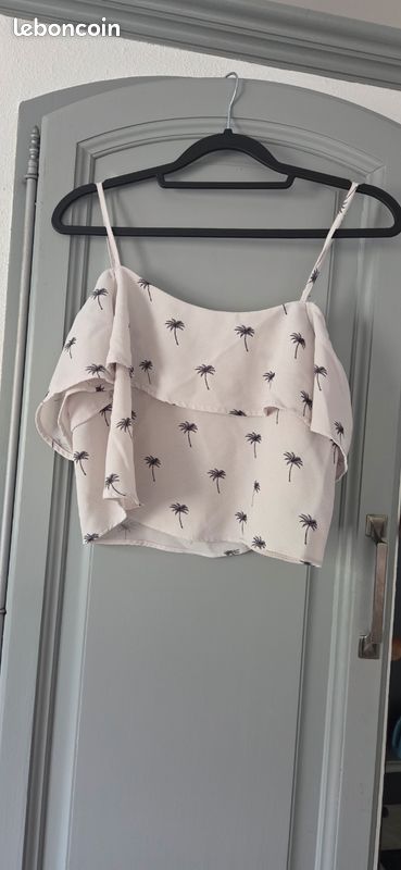 Haut creme motif palmiers (image 2)