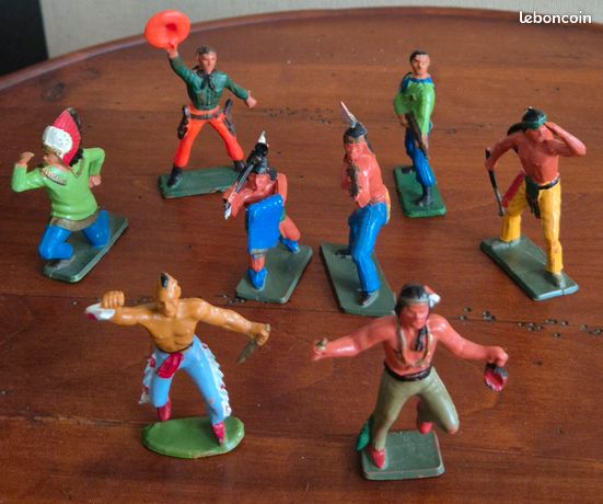 Figurine Vintage Cow-Boy Avec Lasso Starlux - échelle 1/32 (60mm), Far West, Occasion