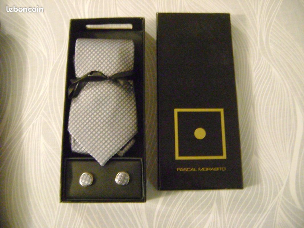 Coffret cravate et boutons de manchette Pascal Morabito (image 1)