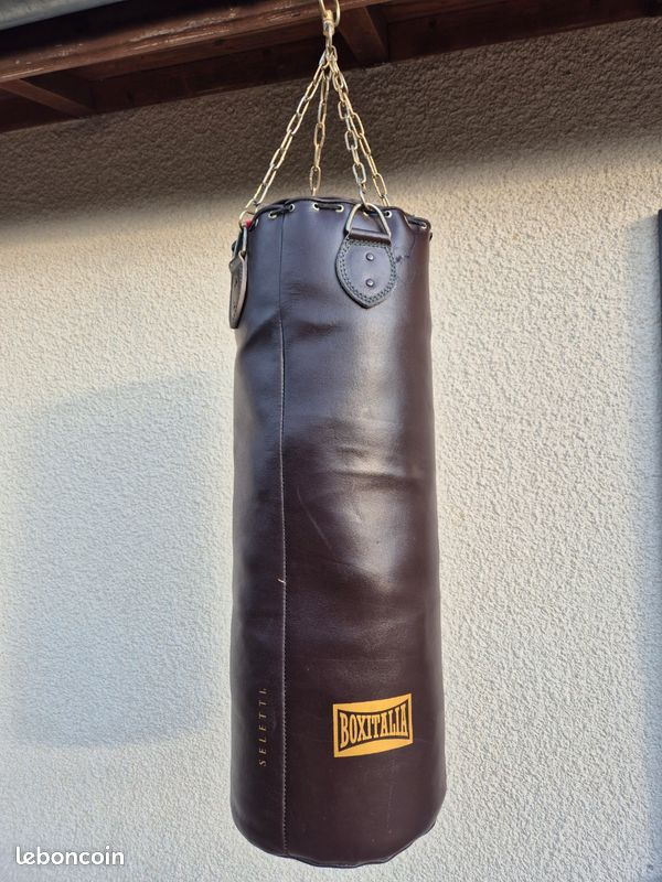 Sac De Boxe Vintage En Cuir De Chèvre Marron - Non Rempli - Fait Main (Inde)