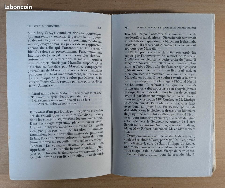 Le livre du souvenir Pierre Benoit & Marcelle Pierre-Benoit - Roger Nicolle 1963 (image 3)