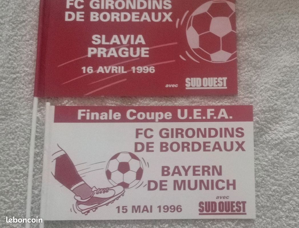 Fanion Girondins De Bordeaux - Coupe UEFA 1993-1994 - Karlsruher Sport - Ancien