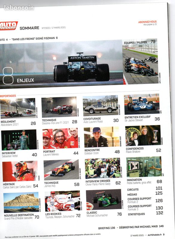 AUTO HEBDO n° 2303 - 17 mars 2021 - GUIDE F1 2021 (image 2)