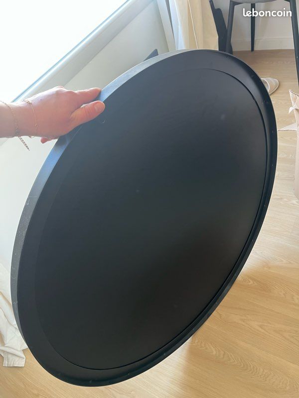 Miroir rond métal noir (image 3)