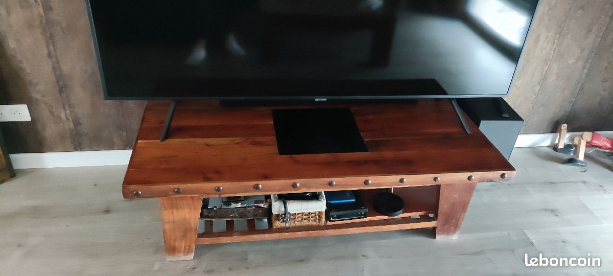 Table en acacia bois et chiffons (image 2)