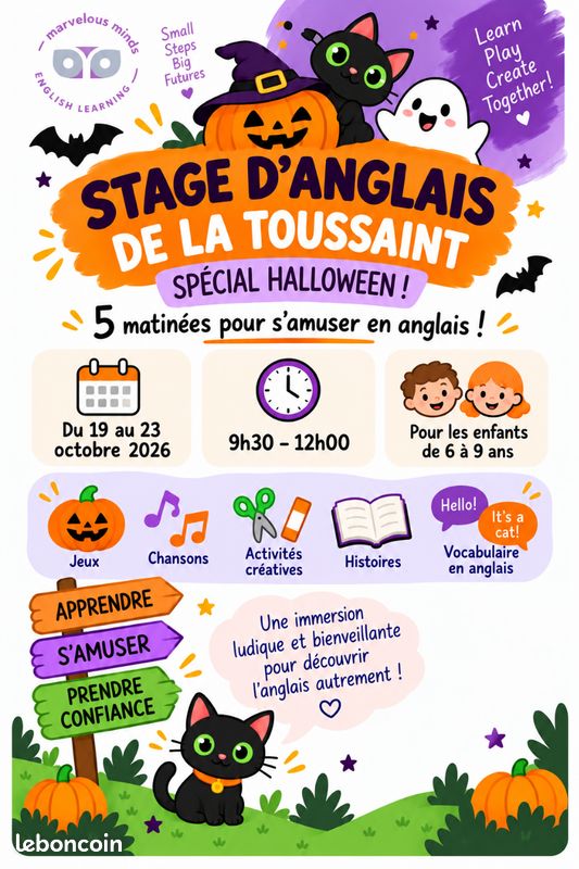🎃 Stage d’anglais spécial Halloween – Toussaint 👻 (image 1)