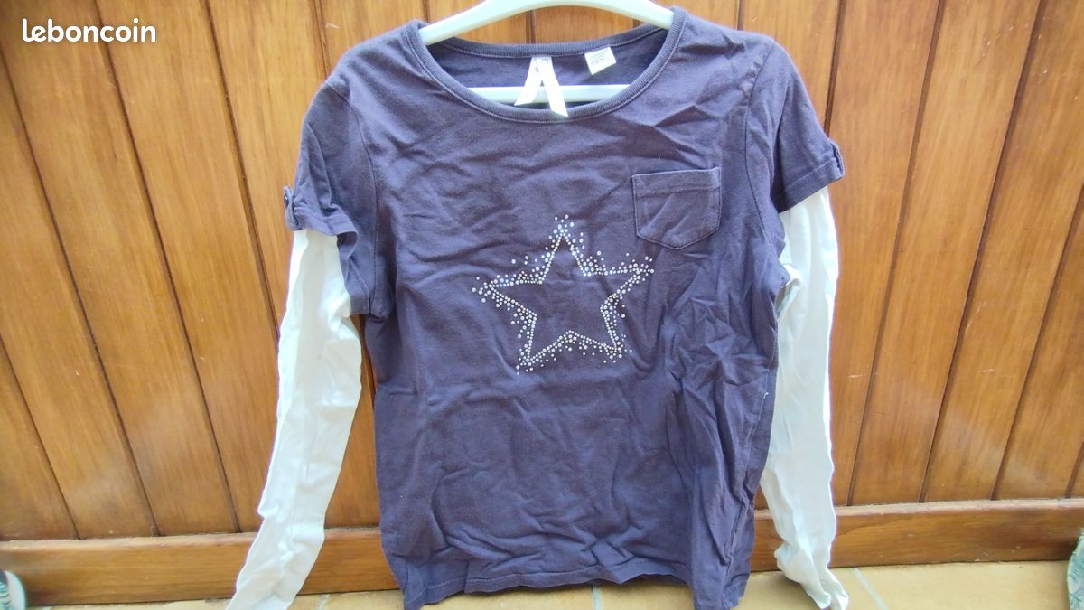 Lots 3 tee-shirt manche longue vêtement fille (image 1)