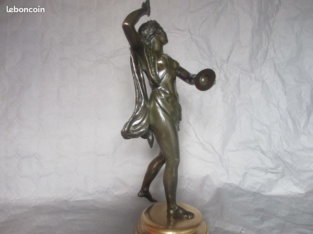 Ancienne sculpture bronze "Danseuse aux cymbales" (image 10)