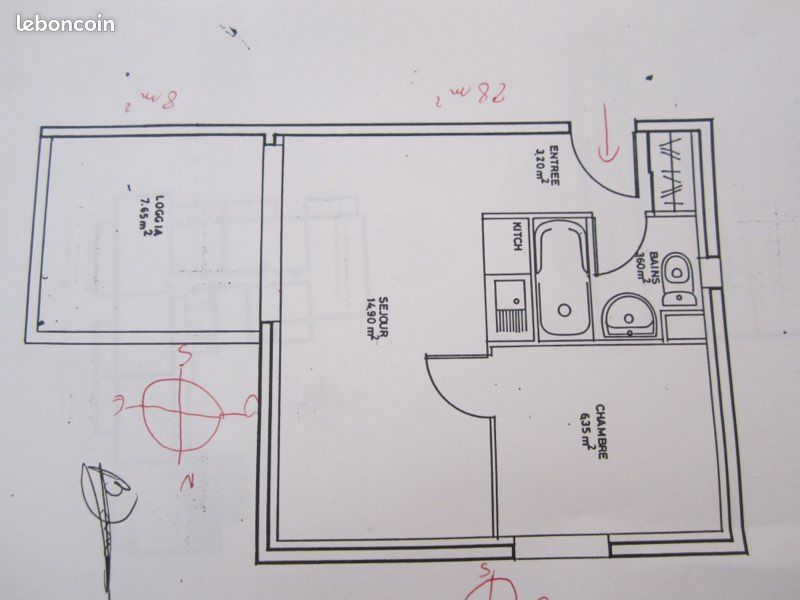 Appartement 1 pièce 28 m² · à Anglet · 28 m² · 610 €/mois