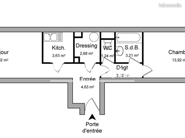 Appartement 2 pièces 46 m² · à Marseille · 46 m² · 667 €/mois