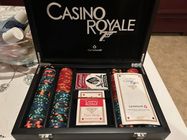Coffret De Jetons De Poker Casino Royale James Bond 007 - Mallette Bois Vintage