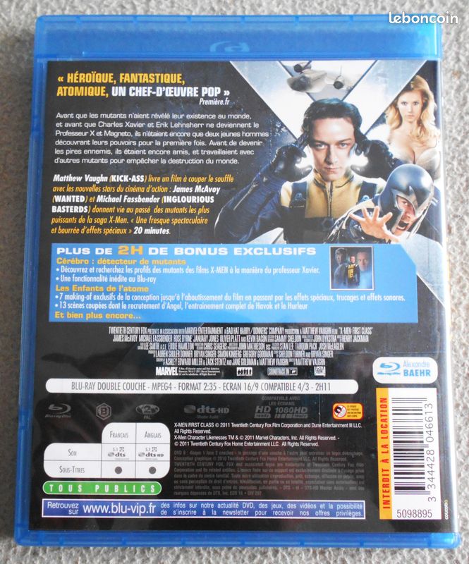X-MEN LE COMMENCEMENT Blu-ray Super-héros Marvel Fassbender McAvoy NEUF (image 4)